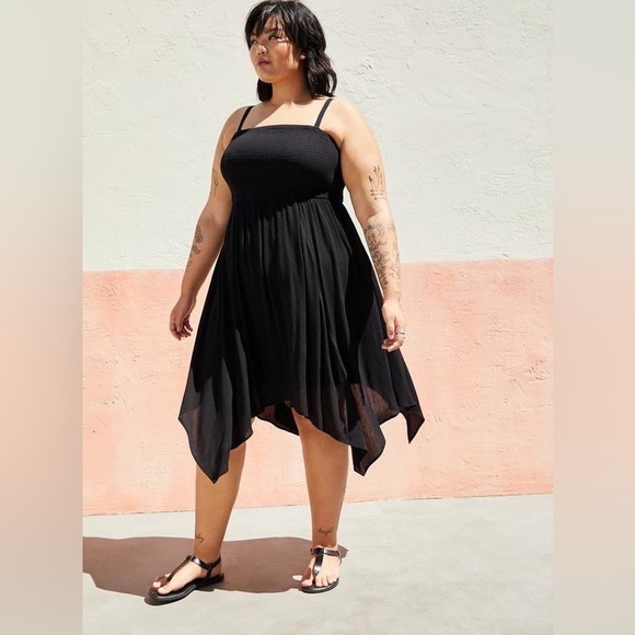 torrid Dresses Torrid Midi Gauze Strapless Dress Straps Included